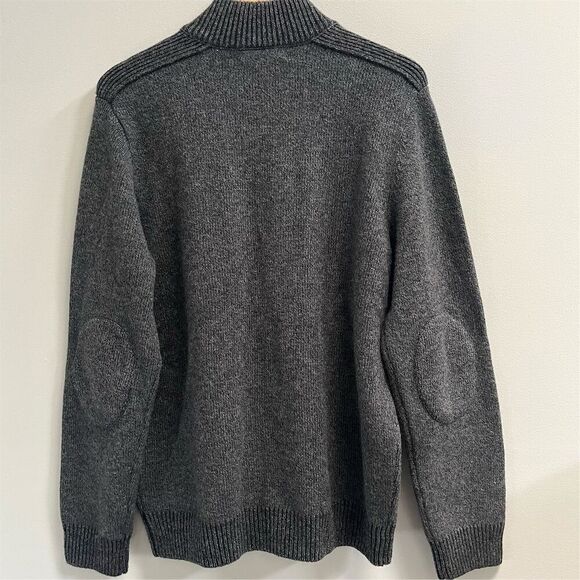 Pronto Uomo Men's Gray Wool Full Zip Bomber Sweater‎ Cardigan Size L - Picture 9 of 9